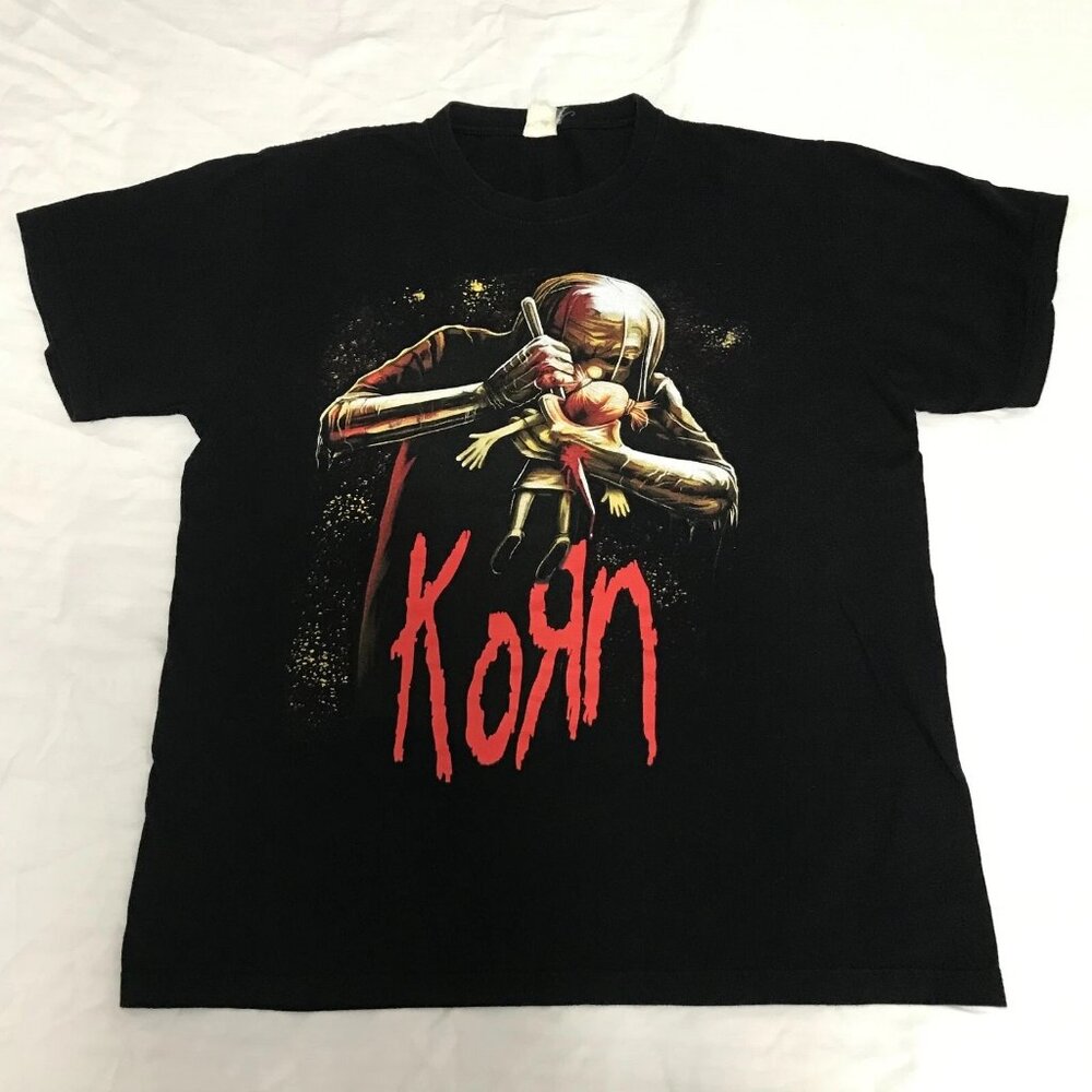 Korn Vintage Y2K Voodoo Doll T-Shirt LARGE Nu Metal Slipknot